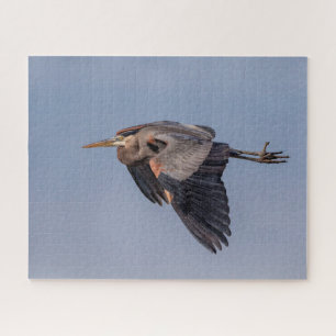 Great Blue Heron in flight Jigsaw Puzzle