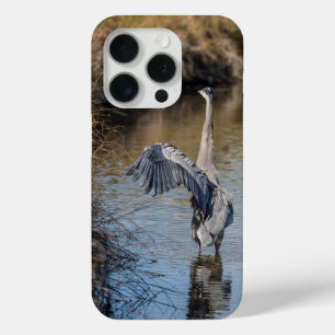 Great Blue Heron in Lake iPhone 15 Pro Case