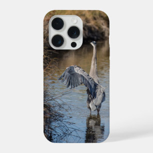 Great Blue Heron in Lake iPhone 15 Pro Case