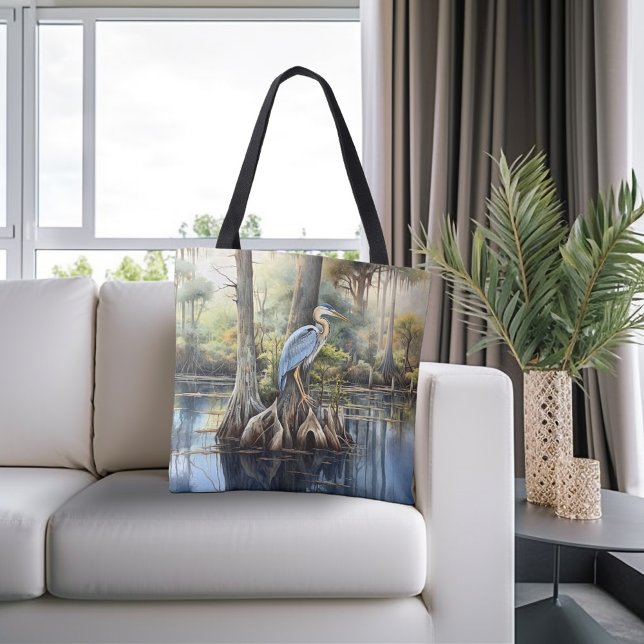 Great Blue Heron In The Glades, Tote Bag (Creator Uploaded)