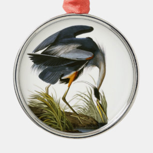 Great Blue Heron, John James Audubon Metal Tree Decoration