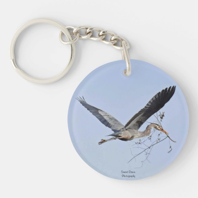 Great Blue Heron  Key Ring (Front)