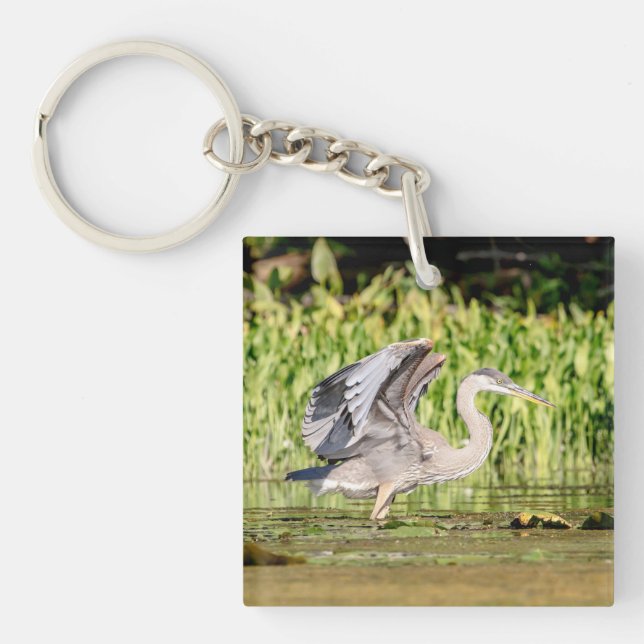Great Blue Heron Key Ring (Front)
