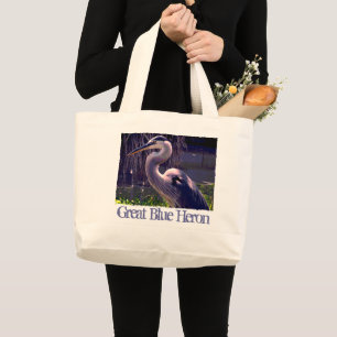 Great Blue Heron Large Tote Bag
