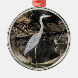 Great Blue Heron Metal Tree Decoration
