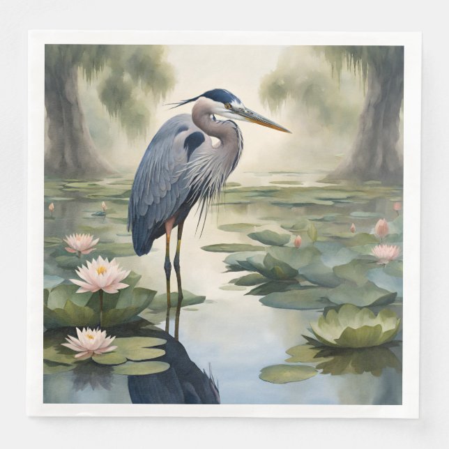 Great Blue Heron Napkin (Front)