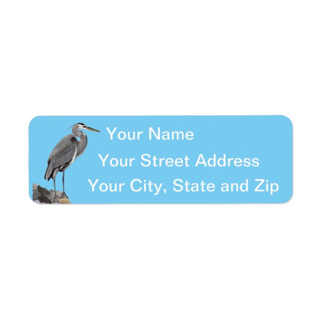 Great Blue Heron Return Address Label (Front)