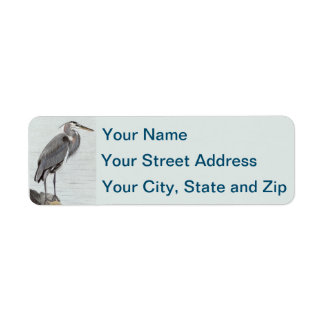 Great Blue Heron Return Address Label