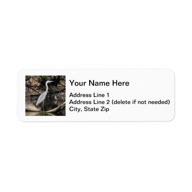 Great Blue Heron Return Address Label (Front)