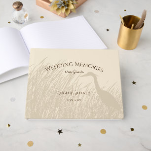 Great Blue Heron rustic wedding guests memories Guest Book