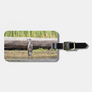 Great Blue Heron standing in Lake Champlain Luggage Tag