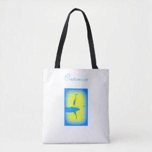 great blue heron sunrise tote bag