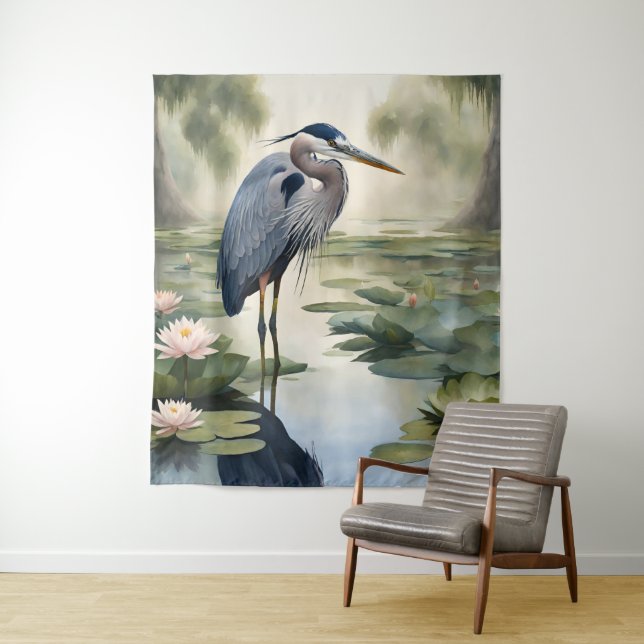 Great Blue Heron Tapestry (In Situ)