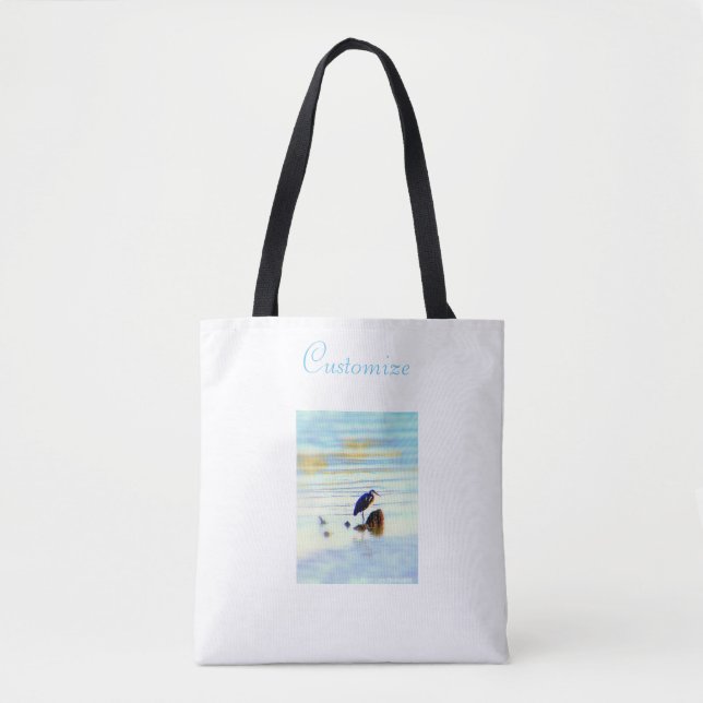 great blue heron tote bag (Front)