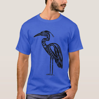Great Blue Heron Tribal Design T-Shirt