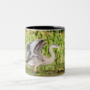 Great Blue Heron Two-Tone Coffee Mug