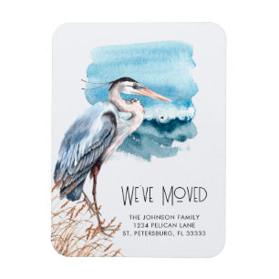 Great Blue Heron Waterfront New Address Magnet