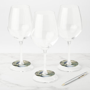 Great Blue Heron Wine Glass Tag