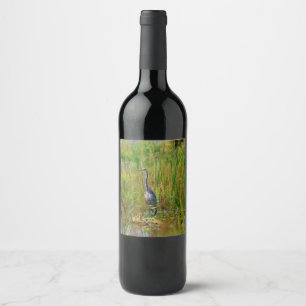 Great Blue Heron Wine Label