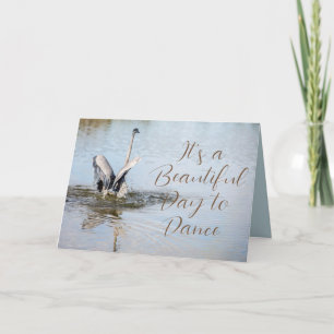 Great Blue Heron Wings Spread on Water Card