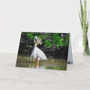 Great Blue Heron's Lunch Flat Card