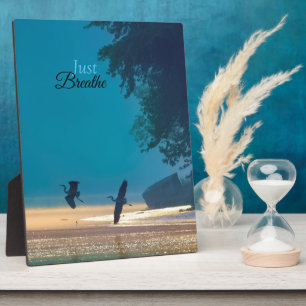 Great Blue Herons take flight -Just Breathe Plaque