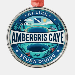Great Blue Hole Belise Metal Ornament