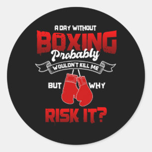 Great Boxing Gift Boxing Sport Boxing Gloves Men W Classic Round Sticker
