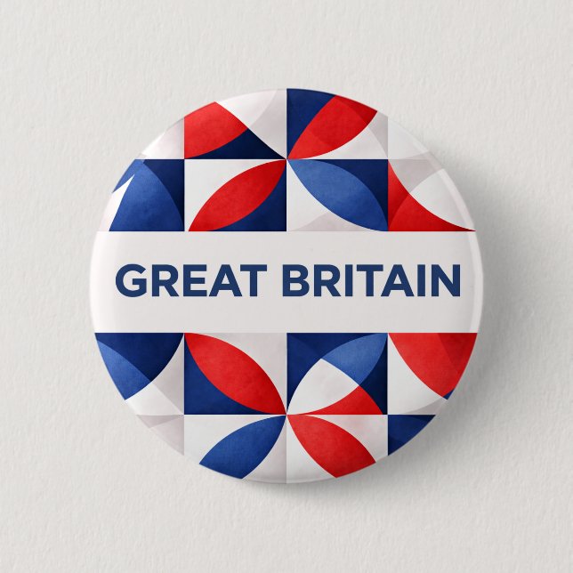 Great Britain 6 Cm Round Badge (Front)