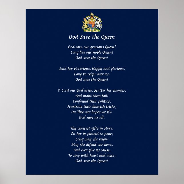 Great Britain Anthem Poster (God Save the Queen) (Front)
