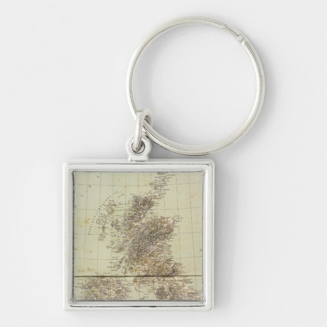 Great Britain Atlas Map Key Ring (Front)