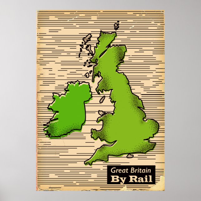 Great Britain By Rail travel poster (Front)
