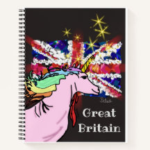 Great Britain flag unicorn journal