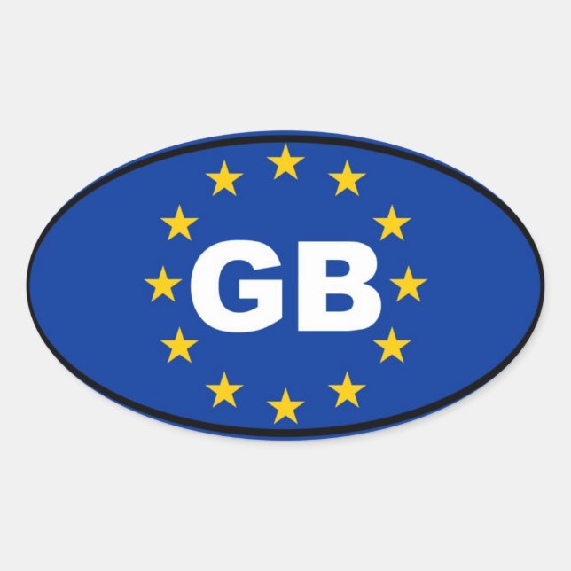 Great Britain - GB - European Union oval Oval Sticker (Front)