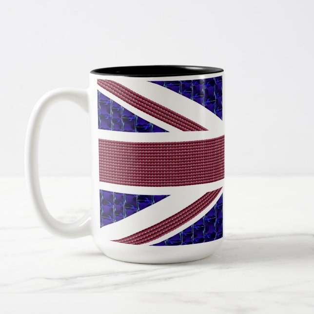 Great Britain Independence Day, England Flag Two-Tone Coffee Mug (Left)