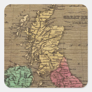 Great Britain, Ireland 2 Square Sticker