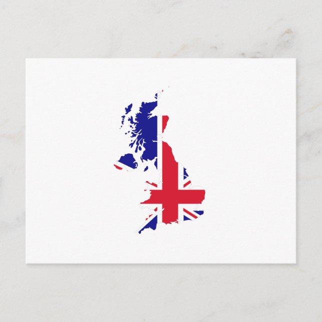 Great Britain Map Flag Postcard (Front)