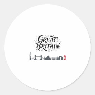 Great Britain Skyline Travel Vacation Outfits Classic Round Sticker
