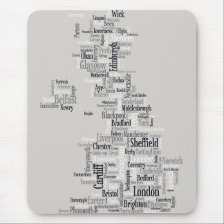 Great Britain UK City Text Map Mouse Pad