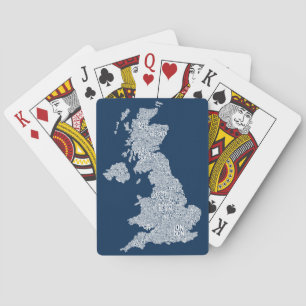 Great Britain UK City Text Map Playing Cards