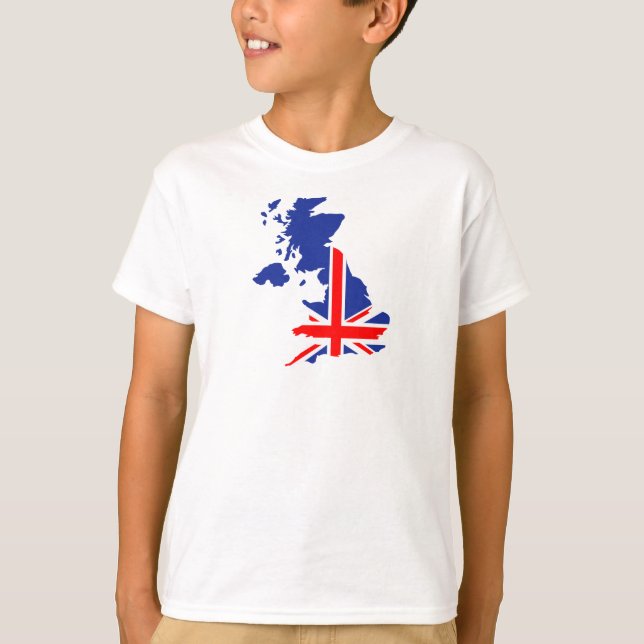 Great Britain UK map flag T-Shirt (Front)