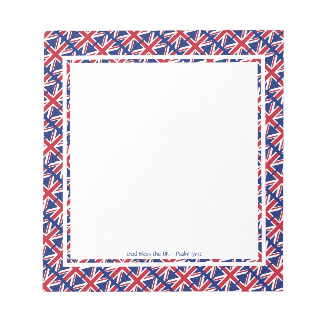 GREAT BRITAIN UK Patriotic Personalised BRITISH Notepad (Front)