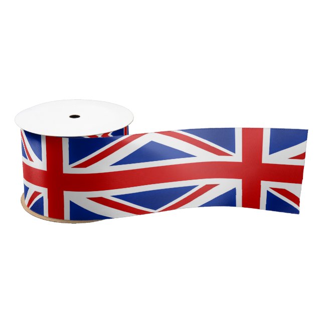 Great Britain United Kingdom British UK Flag  Satin Ribbon (Spool)