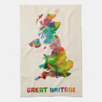 Great Britain Watercolor Map