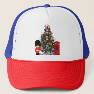 Great Britian Christmas Tree Euro British Europe Trucker Hat