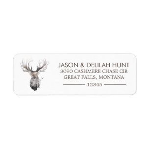 Great Buck Rustic Forest Return Address Return Address Label