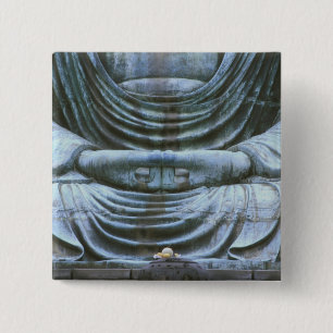 Great Buddha Detail, Kotokuji Temple, Kamakura, 2 15 Cm Square Badge