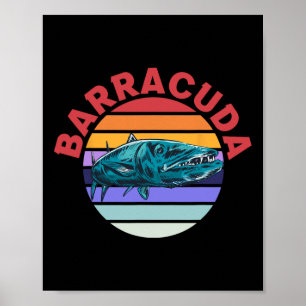 Great Byrracuda Cuda Fishing Wildlife Saltwater Fi Poster
