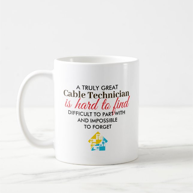 Great Cable Technician Personalized Name Gift Coffee Mug (Left)
