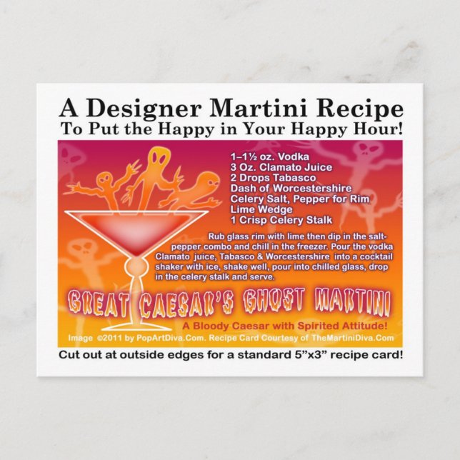Great Caesar's Ghost Halloween Martini Recipe Post Postcard (Front)